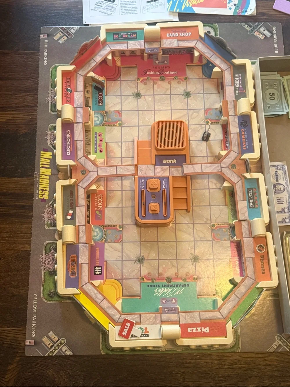 Vintage Electronic Talking Mall Madness Board Game Milton Bradley Incomplete ‘89